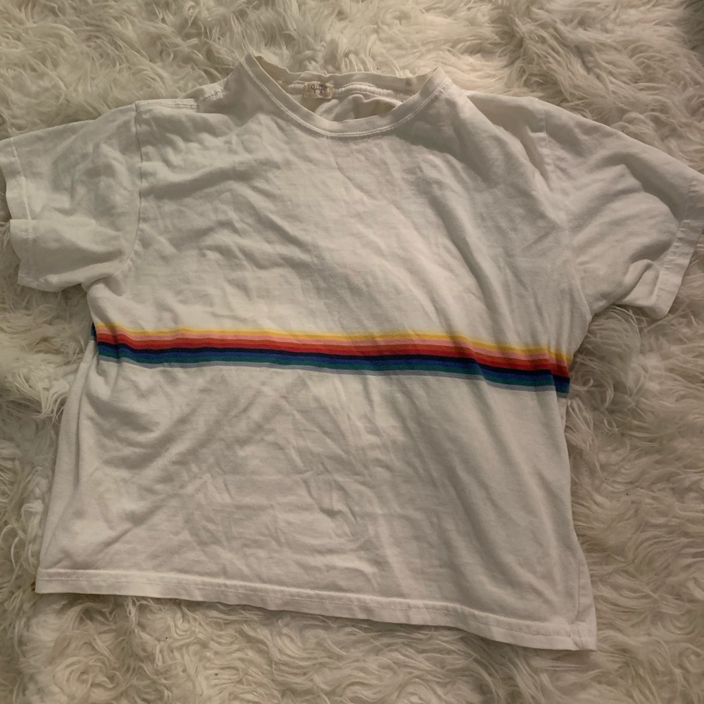 Brandy Melville Rainbow Stripe Tee